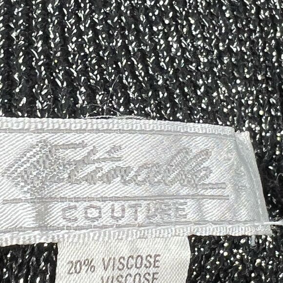 Étincelle Couture Black Sequined Textured Cotton 70% Top size M (T4 Europe) - Picture 4 of 11